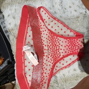 NWT VICTORIAS SECRET Sexy🔥 RED WHITE ♥️ BLINGED OUT PANTY